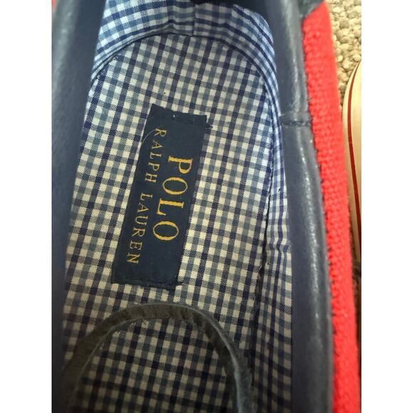 Polo Ralph Lauren Vaugh red canvas sneakers for men size 10.5 - Picture 7 of 10